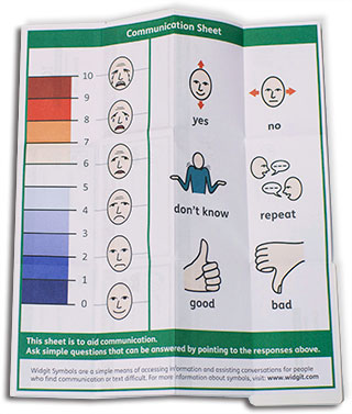 communication sheet
